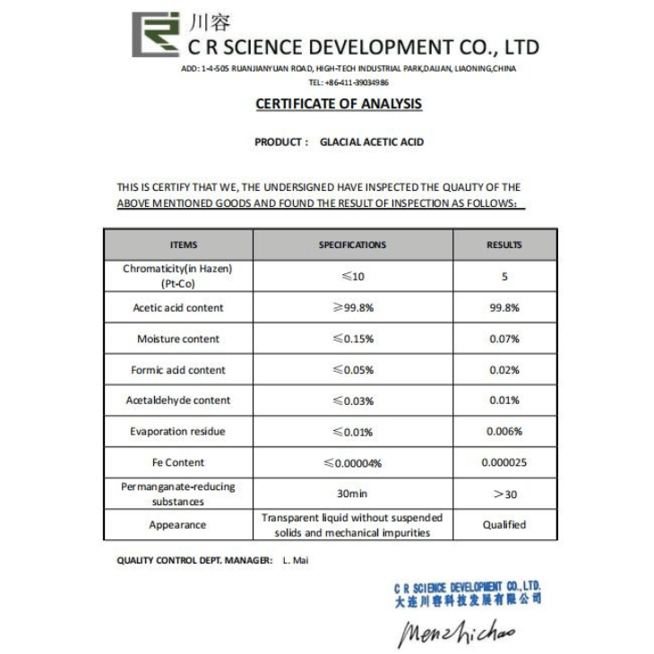 Glacial Acetic Acid Used in Pharma
